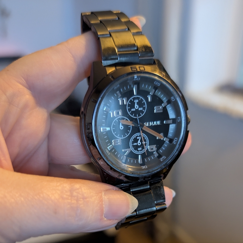 Seiko Black Chronograph Watch